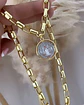 Collar Medalla San Benito Reversible Eslabones Gold - Miniatura 4