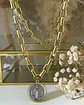 Collar Medalla San Benito Reversible Eslabones Gold - Miniatura 8