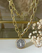 Collar Medalla San Benito Reversible Eslabones Gold - Miniatura 11