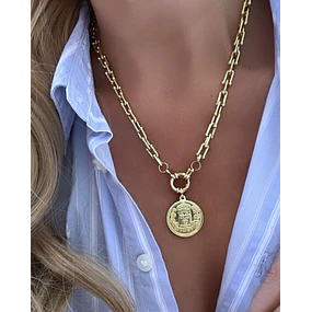 Collar Moneda Francesa Eslabones Tiffany gold 