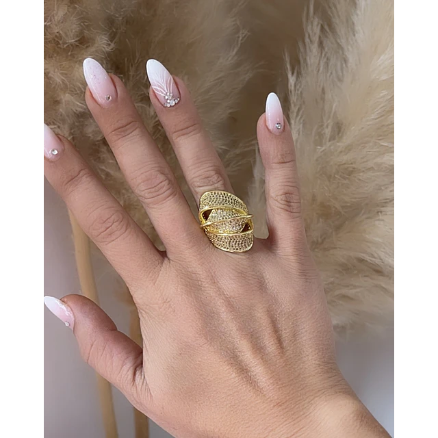 Anillo Elipse Entrelazado Circones Gold