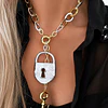 Collar Maxi Candado Llave Eslabones Silver Gold