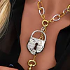 Collar Maxi Candado Llave Eslabones Silver Gold
