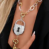 Collar Maxi Candado Llave Eslabones Silver Gold