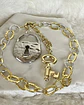 Collar Maxi Candado Llave Eslabones Silver Gold - Miniatura 2