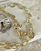 Collar Maxi Candado Llave Eslabones Silver Gold - Miniatura 4