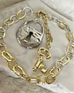 Collar Maxi Candado Llave Eslabones Silver Gold - Miniatura 6