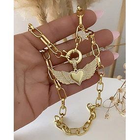 Collar Corazón Alado Circones Gold