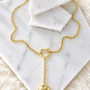 Collar Corazón Lariat con conector Gold 