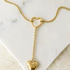 Collar Corazón Lariat con conector Gold 