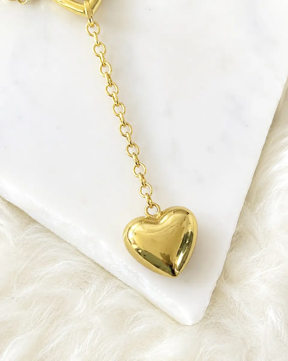 Collar Corazón Lariat con conector Gold  4
