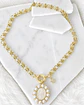 Collar Medalla Virgen Perlas de Rio Circones Gold - Miniatura 3