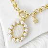 Collar Medalla Virgen Perlas de Rio Circones Gold