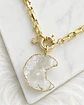 Collar Maxi Luna Cuarzo Cristal eslabones rectangulares  Gold - Miniatura 6