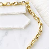 Collar Maxi Luna Cuarzo Cristal eslabones rectangulares  Gold