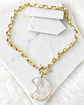 Collar Maxi Luna Cuarzo Cristal eslabones rectangulares  Gold - Miniatura 5