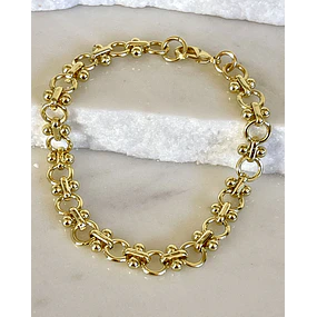 Pulsera Sofía eslabones mixtos gold 