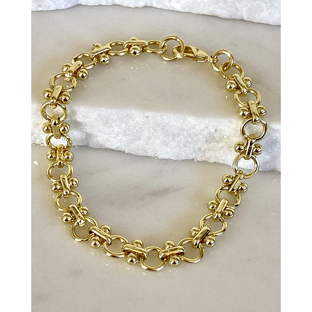 Pulsera Sofía eslabones mixtos gold 