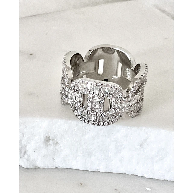 Maxi Anillo Altaria Eslabones Circón silver 