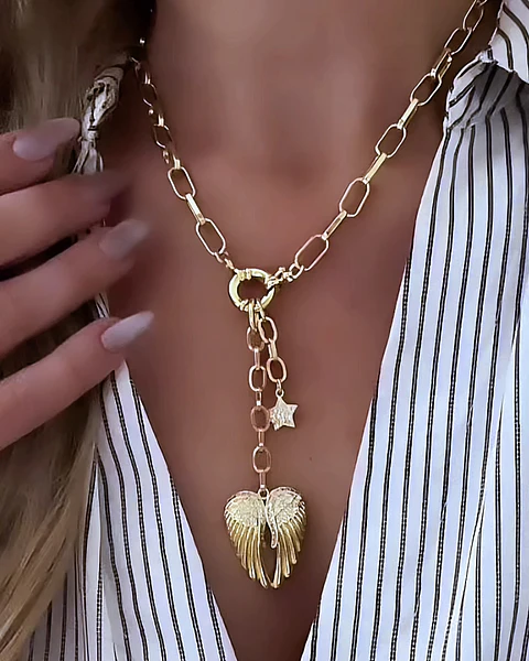 Collar Alas Circones y Estrella Gold