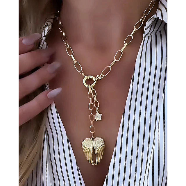 Collar Alas Circones y Estrella Gold