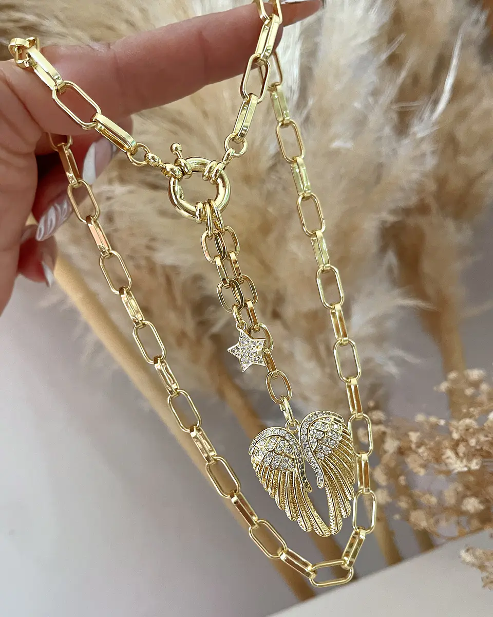 Collar Alas Circones y Estrella Gold 2