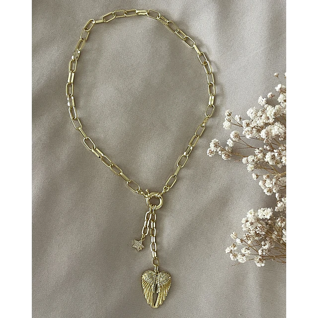 Collar Alas Circones y Estrella Gold