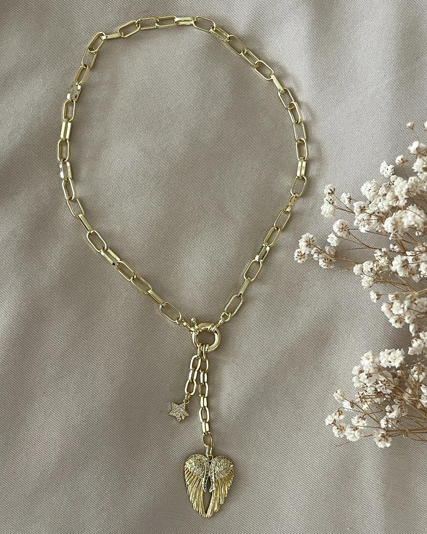 Collar Alas Circones y Estrella Gold 3