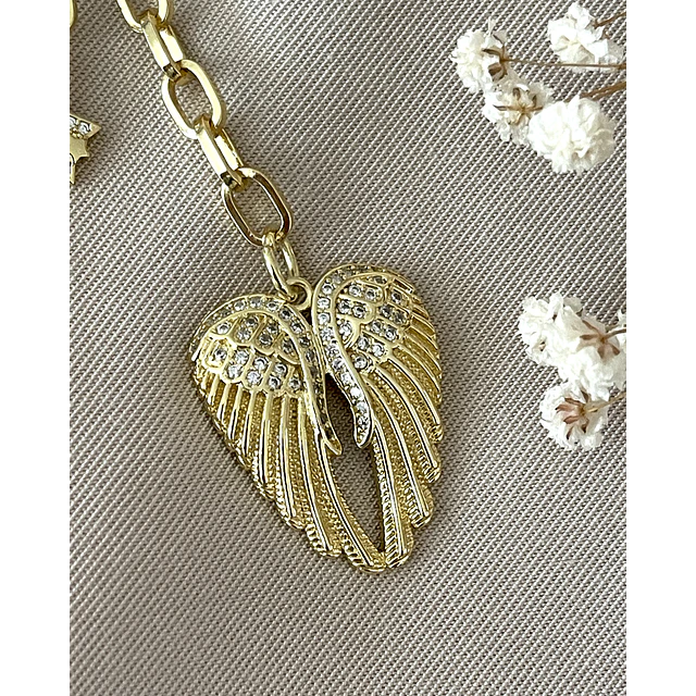 Collar Alas Circones y Estrella Gold