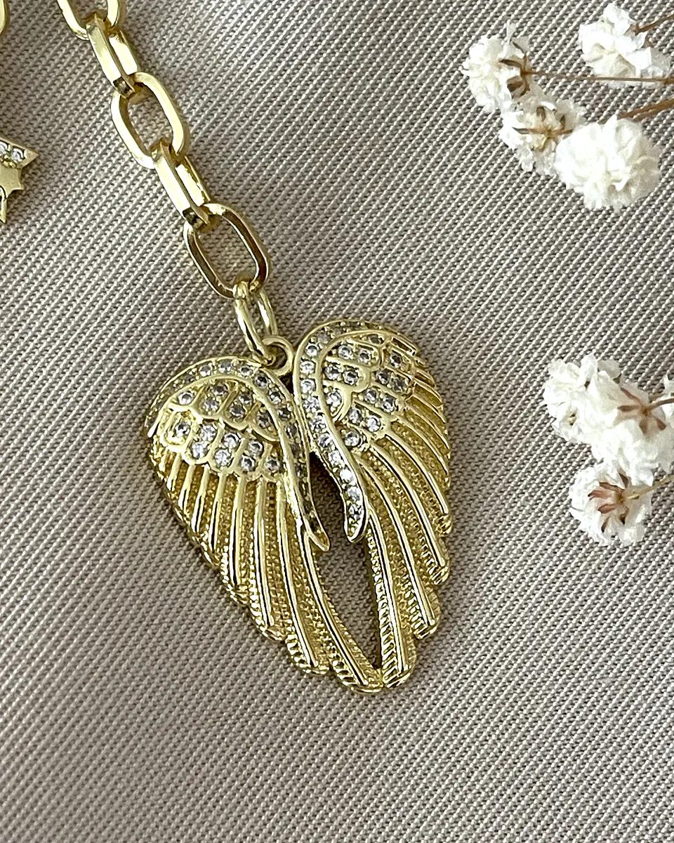 Collar Alas Circones y Estrella Gold 4