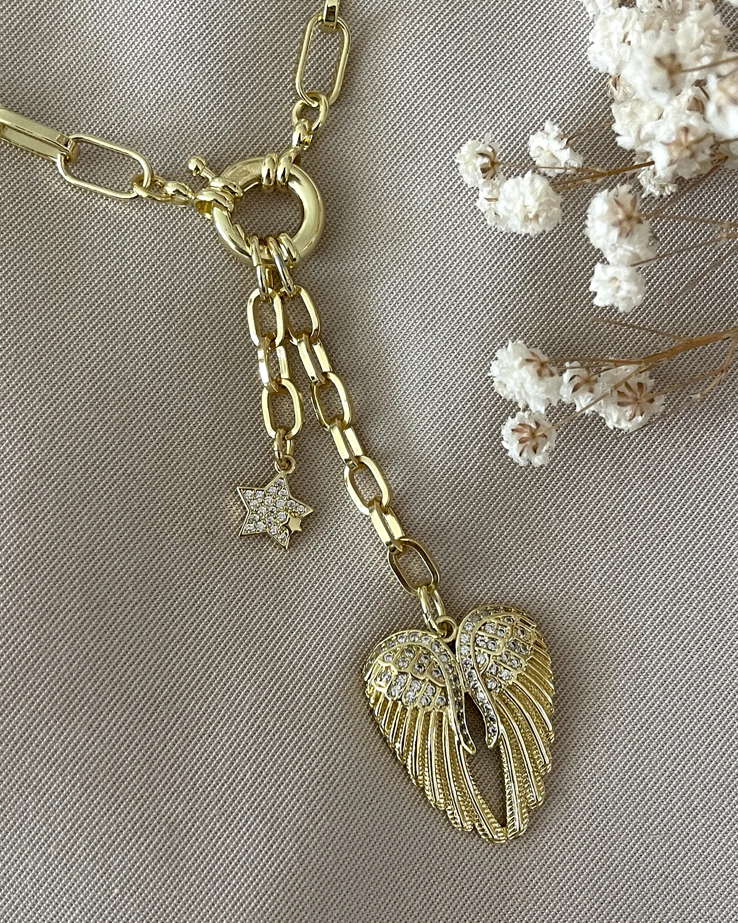 Collar Alas Circones y Estrella Gold 9