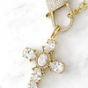 Collar XL Maxi Cruz Cristales  Broche Candado Gold