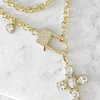 Collar XL Maxi Cruz Cristales  Broche Candado Gold