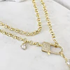 Collar XL Maxi Cruz Cristales  Broche Candado Gold