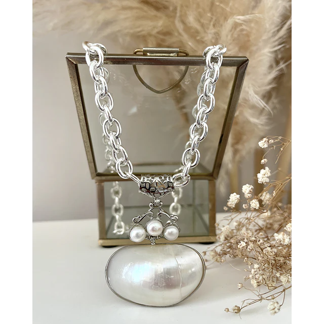 Collar Maxi dije Perlas Nácar Silver