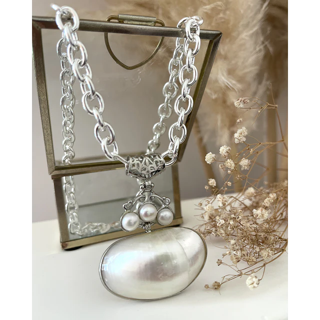 Collar Maxi dije Perlas Nácar Silver