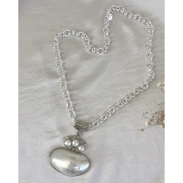 Collar Maxi dije Perlas Nácar Silver