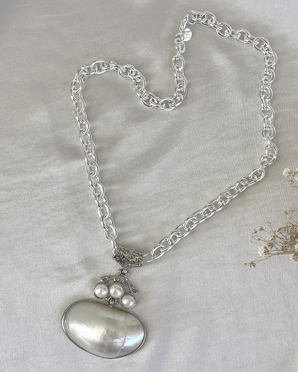 Collar Maxi dije Perlas Nácar Silver 9