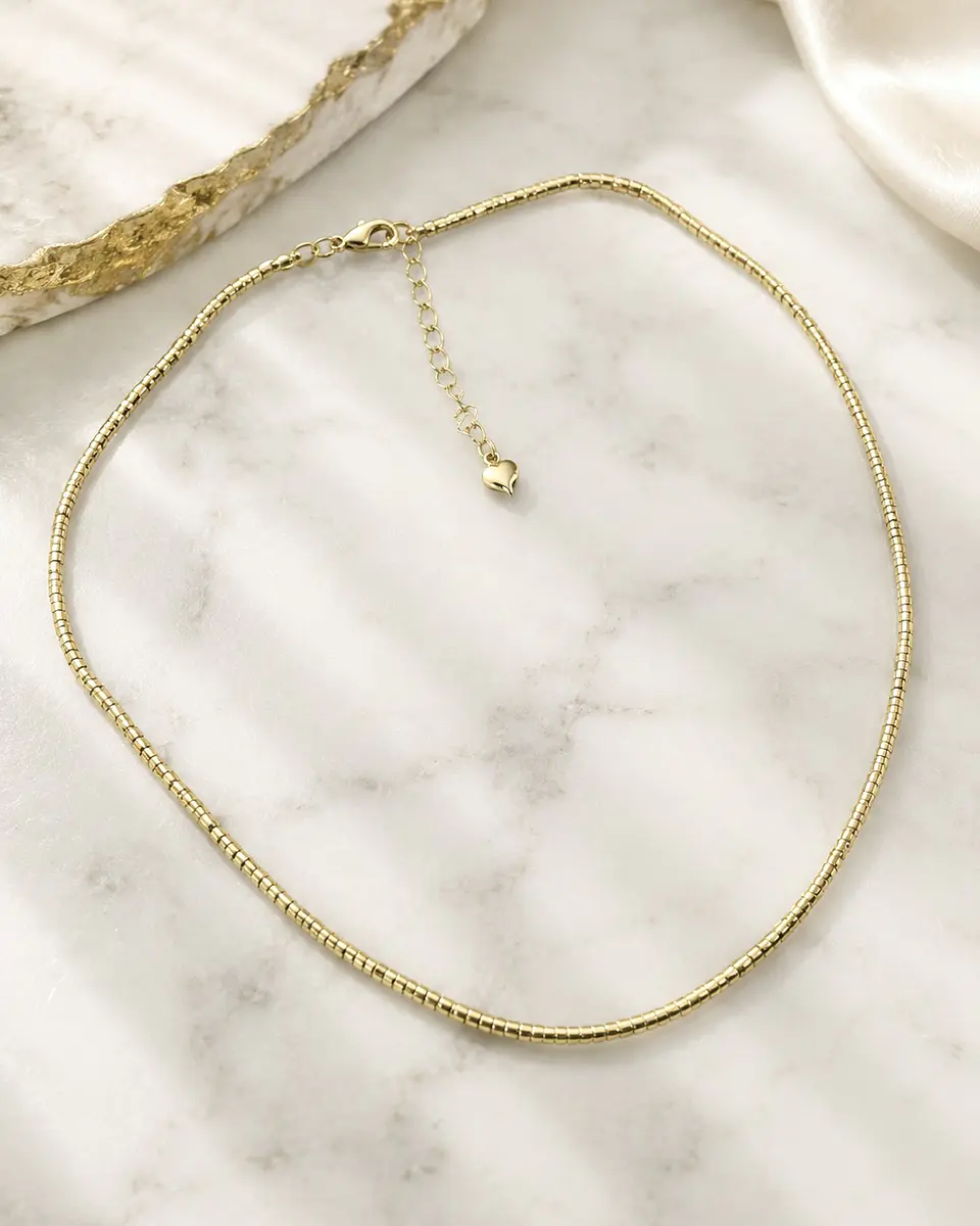Collar Mostacilla Tubo Gold 2