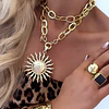 Collar XL Maxi Sol eslabones Martillados Gold