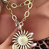 Collar XL Maxi Sol eslabones Martillados Gold
