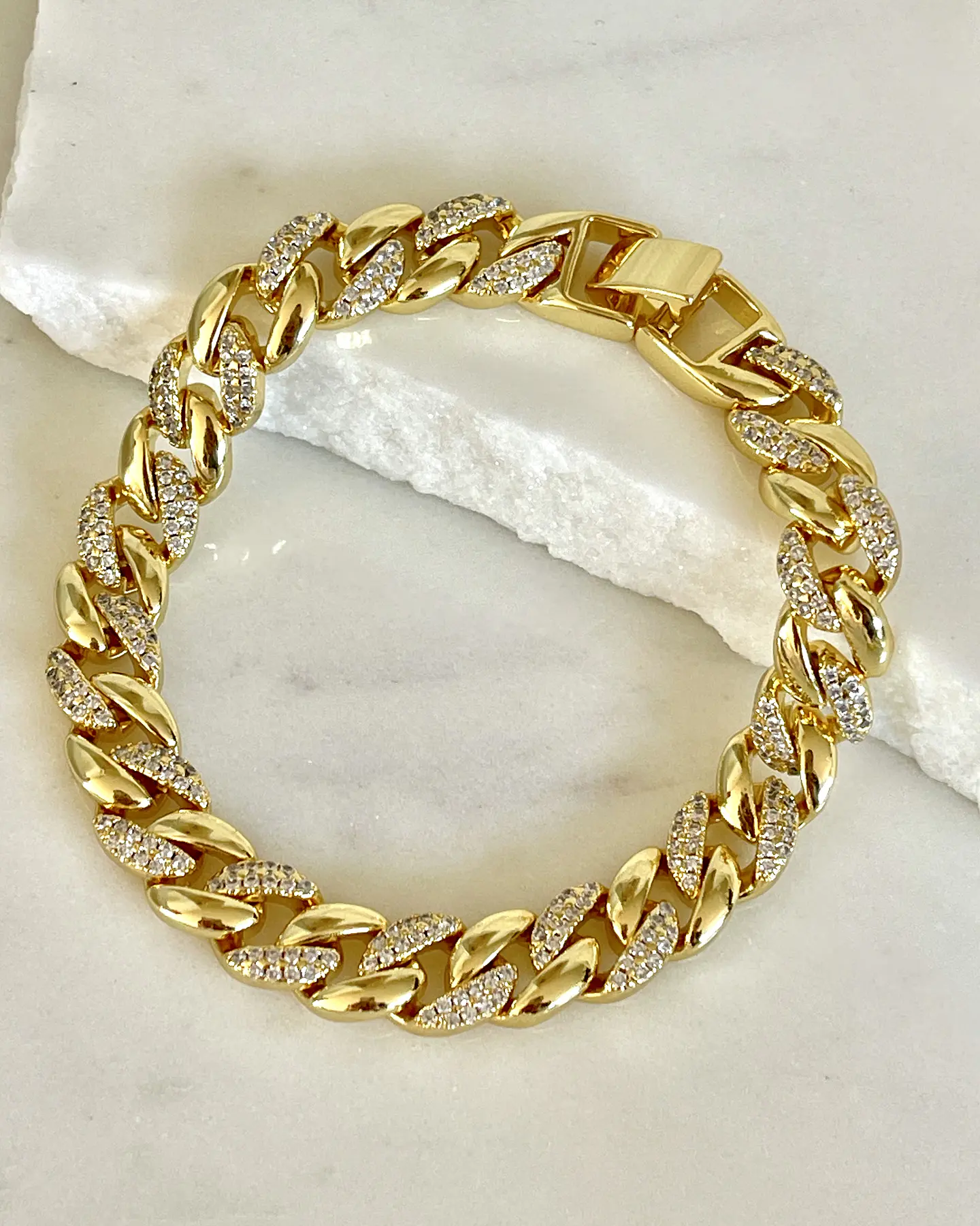Maxi Pulsera Circones Eslabones cubanos gold 3