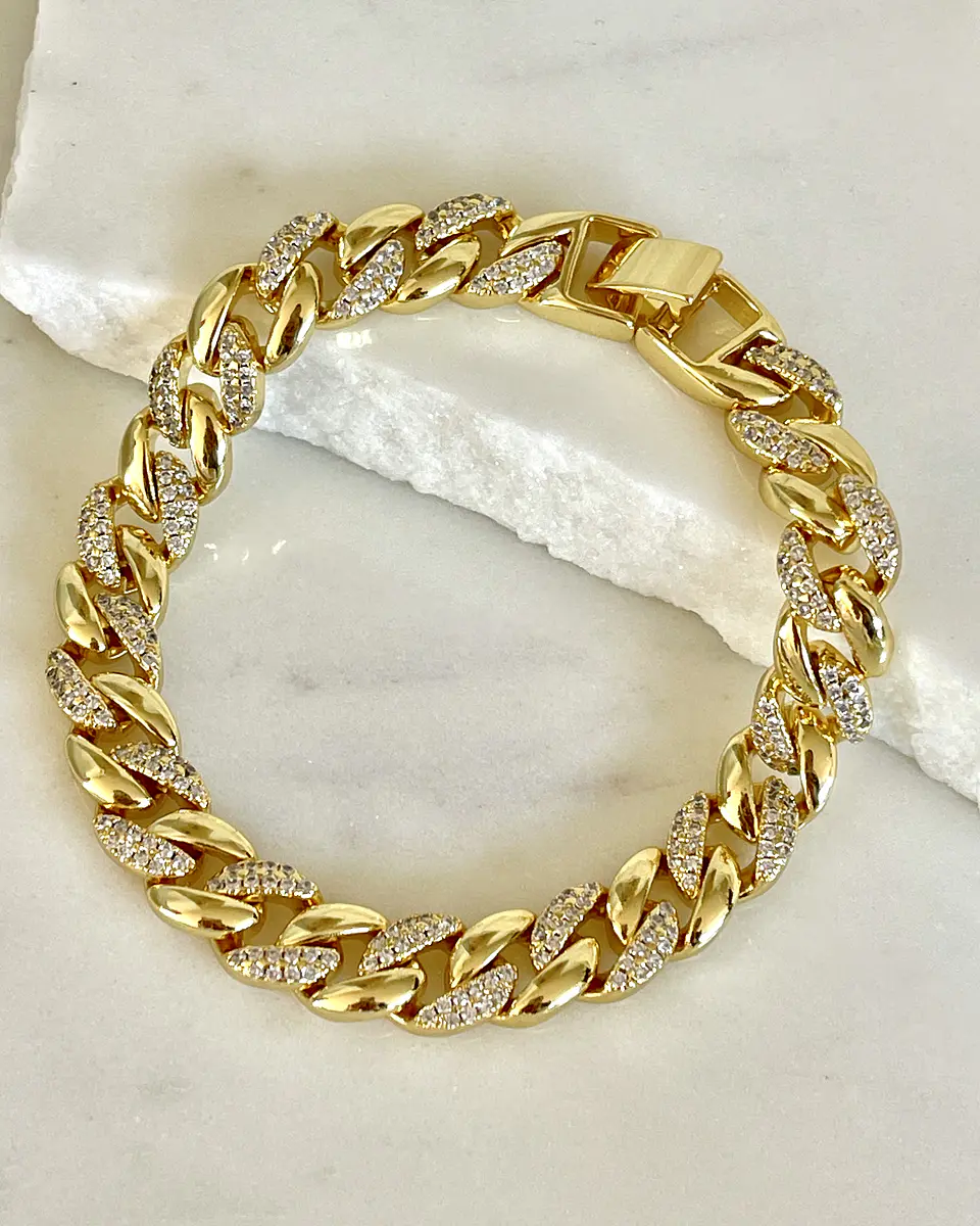 Maxi Pulsera Circones Eslabones cubanos gold 3