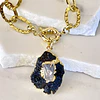 Pulsera Maxi Turnalina Cuarzo Eslabones Martillados Gold 