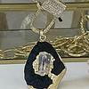 Collar XL Turmalina Negra Cuarzo Broche Candado Luxury gold 
