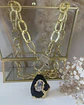 Collar XL Turmalina Negra Cuarzo Broche Candado Luxury gold  - Miniatura 3