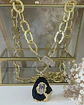Collar XL Turmalina Negra Cuarzo Broche Candado Luxury gold  - Miniatura 12