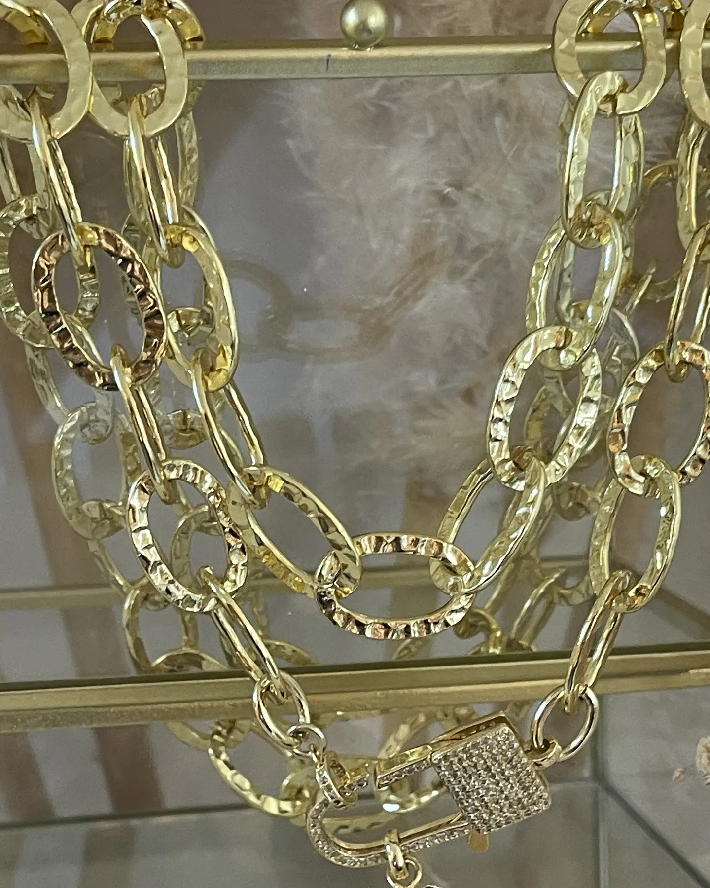 Collar XL Turmalina Negra Cuarzo Broche Candado Luxury gold  11