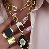 Collar XL Turmalina Negra Cuarzo Broche Candado Luxury gold 
