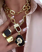 Collar XL Turmalina Negra Cuarzo Broche Candado Luxury gold  - Miniatura 1